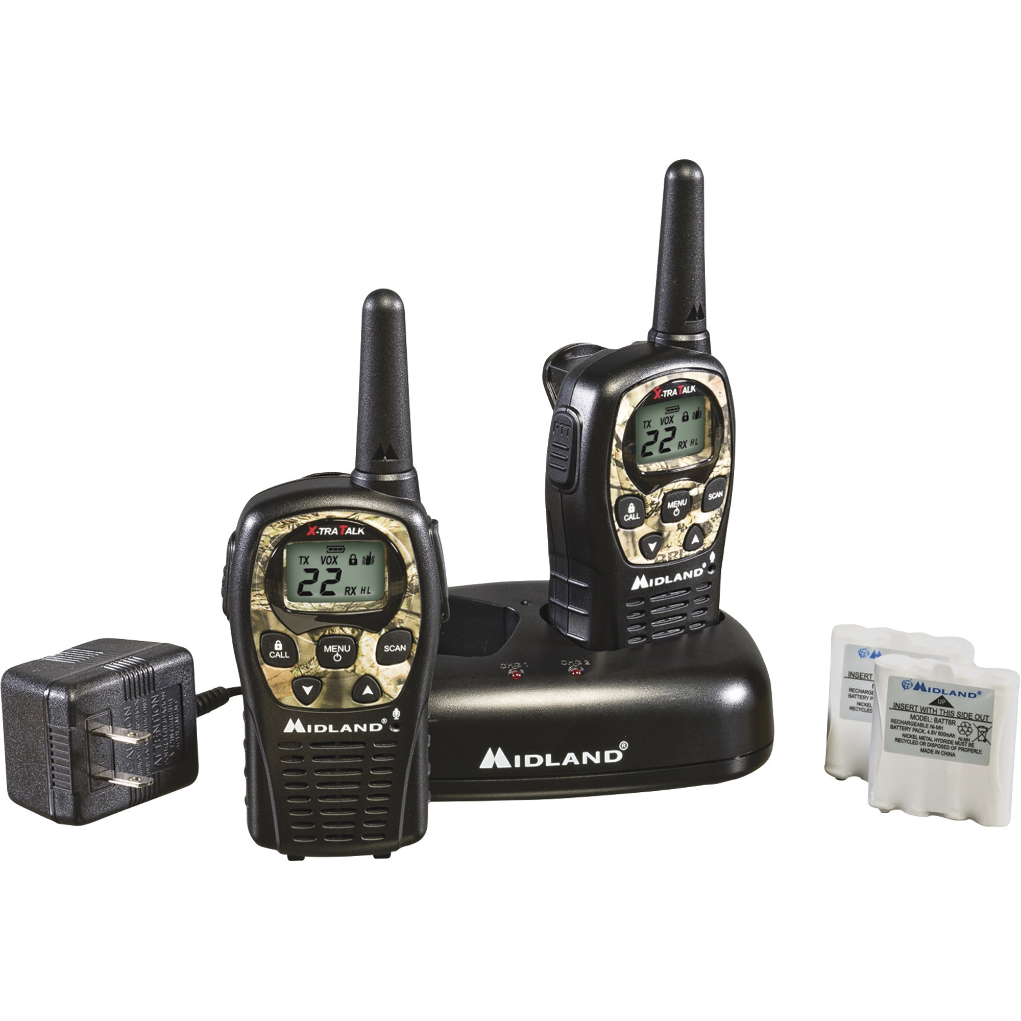 Midland Handheld GMRS Radio, Pair, 24-Mile Range, Mossy Oak Breakup Camo Pattern Model# LXT535VP3
